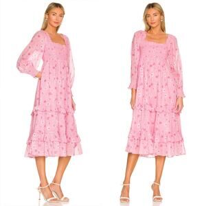 LoveShackFancy Miri Dress Pink Blaze